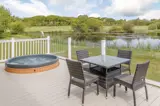 Silver Birch decking and hot tub - Florence Springs Luxury Lodge breaks, Tenby, Pembrokeshire, South West Wales