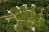 Aerial photo of Florence Springs Glamping Village - Tenby, Pembrokeshire, South West Wales